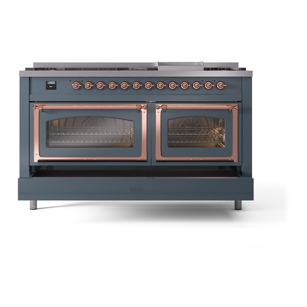 ILVE UN60FNMPBGPLP Nostalgie II Noblesse 60 inch Dual Fuel Range (9 ...