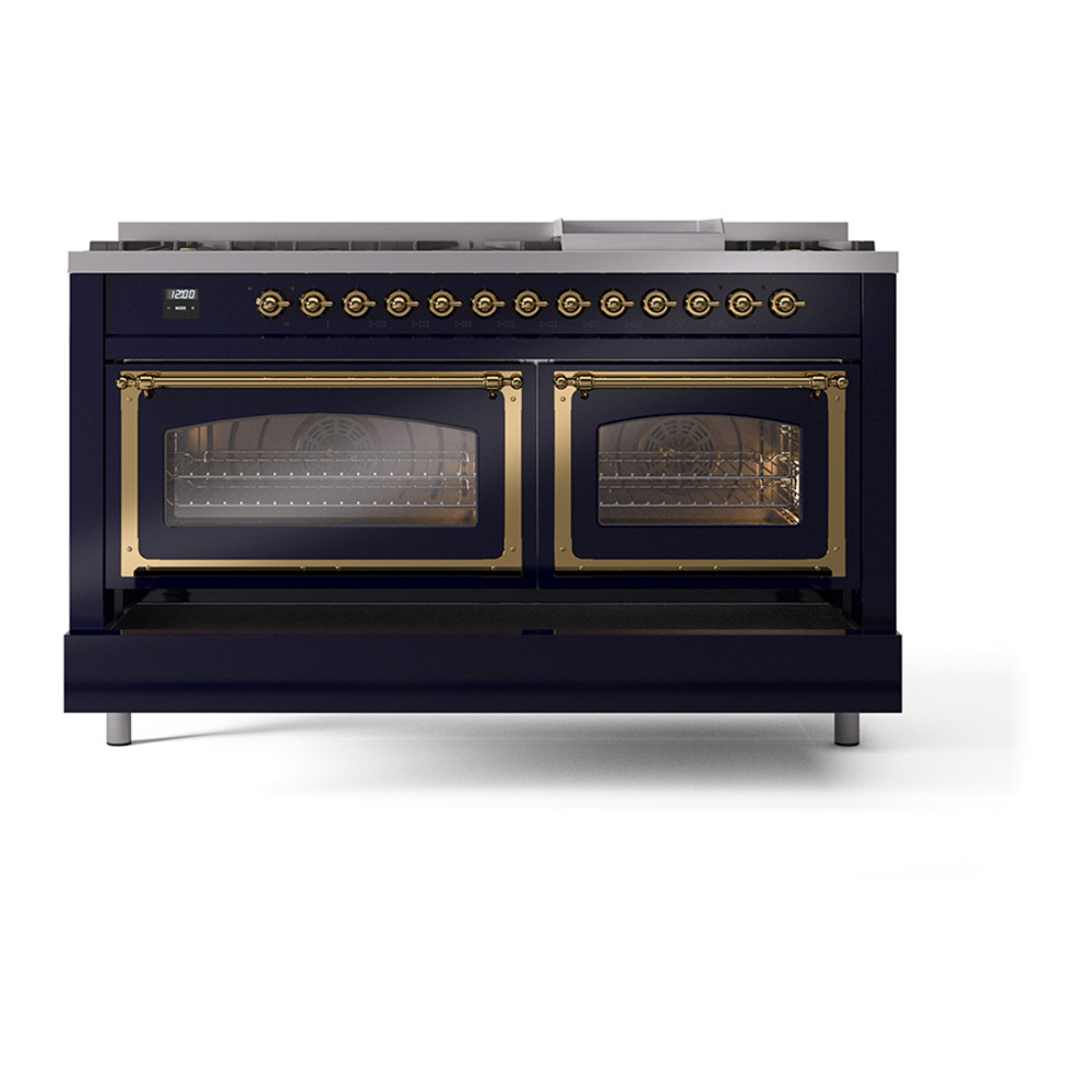 ILVE UN60FNMPMBGLP Nostalgie II Noblesse 60 inch Dual Fuel Range (9 ...