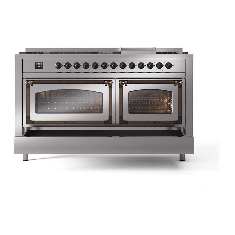 ILVE UN60FNMPSSBLP Nostalgie II Noblesse 60 inch Dual Fuel Range (9 ...