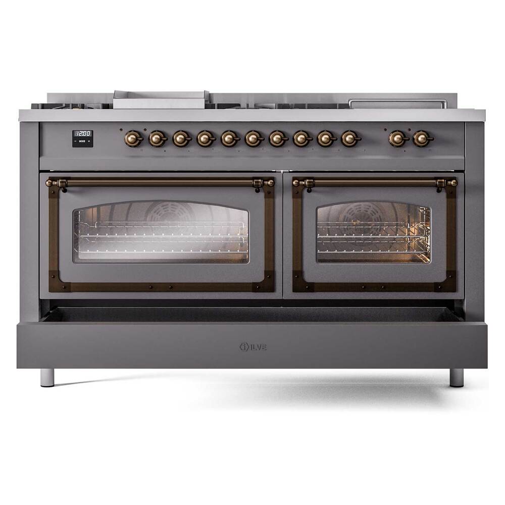 ILVE UN60FSNMPMGBLP Nostalgie II Noblesse 60 inch Dual Fuel Range (7 ...