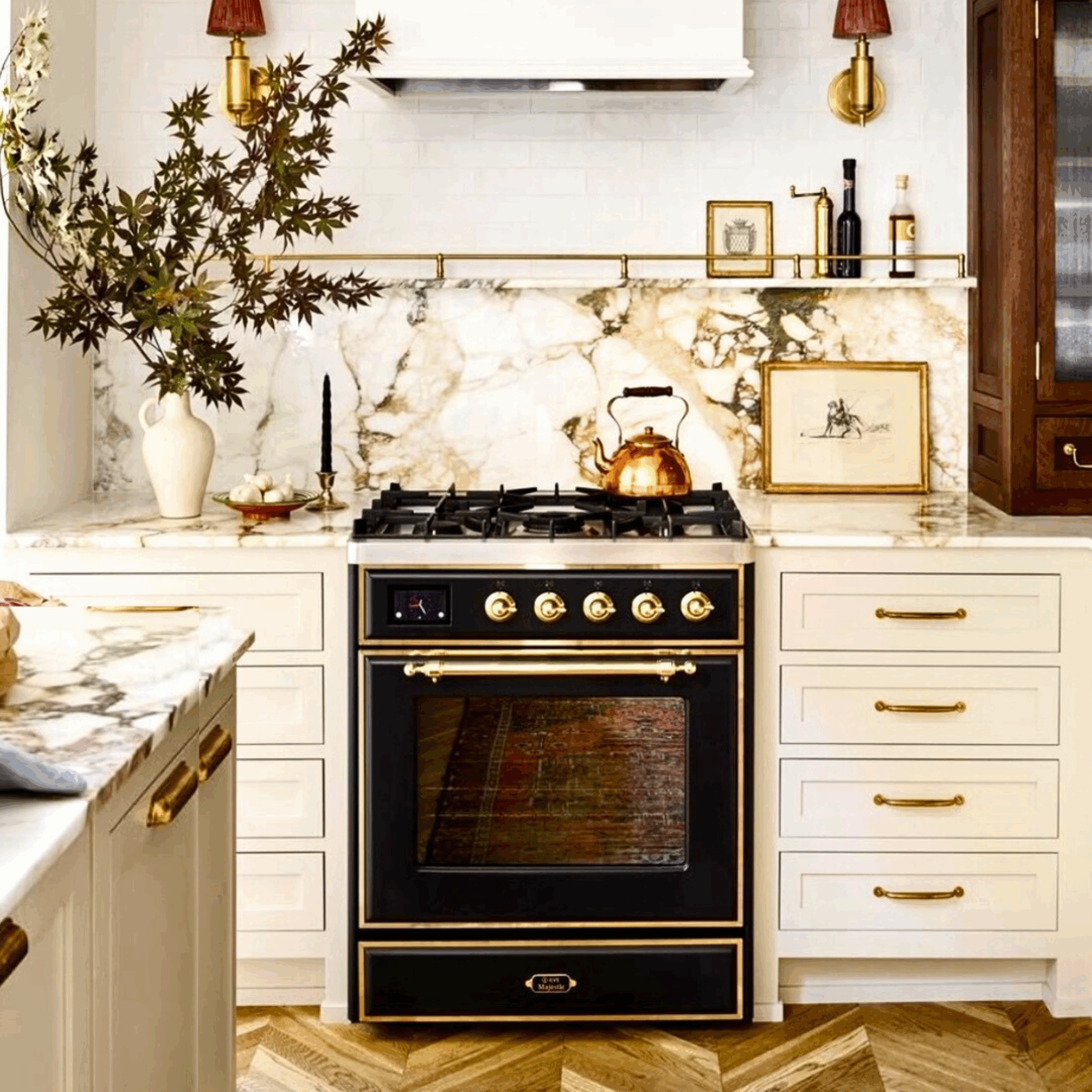 Majestic range in a kitchen.