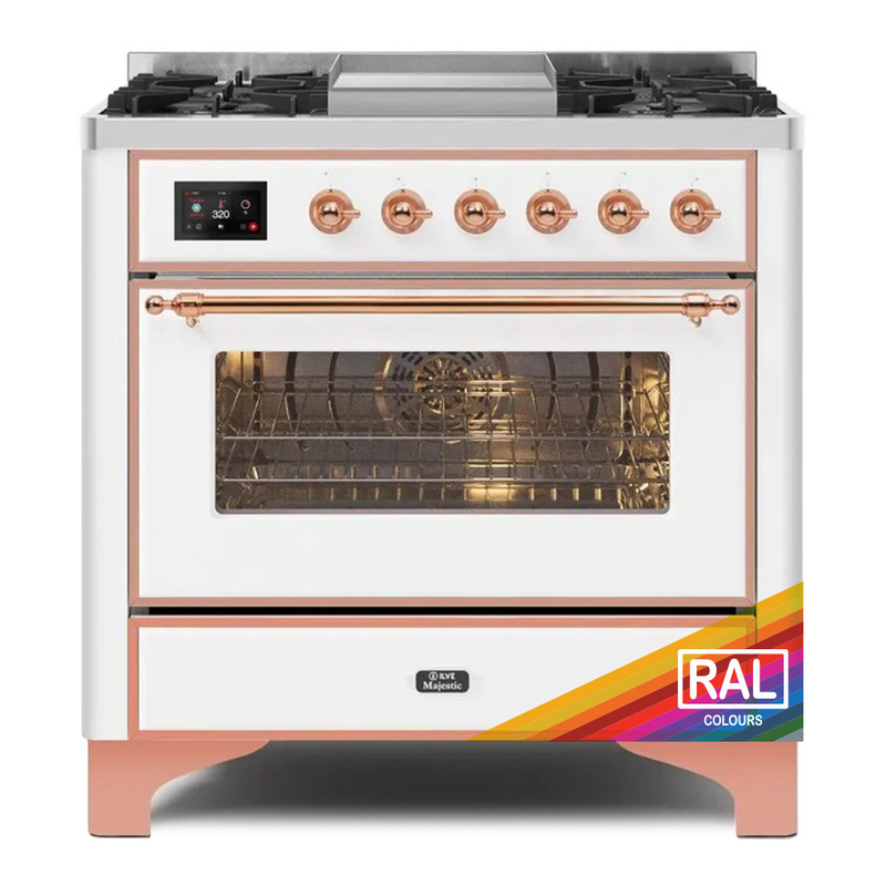 ILVE UM09FDNS3RAP Majestic II 36" Dual Fuel Range  (RAL, Copper, Natural Gas, Triple Glass Door)