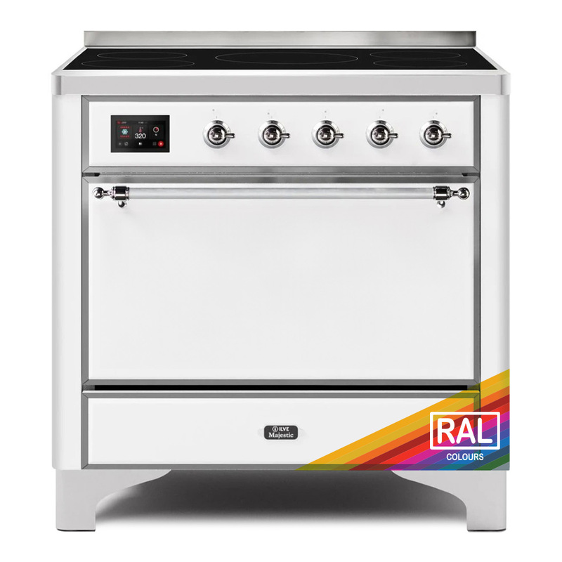 ILVE UMI09QNS3RAC Majestic II 36" Induction Range (Solid Door, RAL, Chrome)