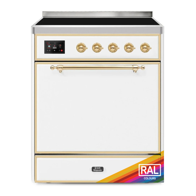 ILVE UMI30QNE3RAG Majestic II 30" Induction Range (Solid Door, RAL, Brass)
