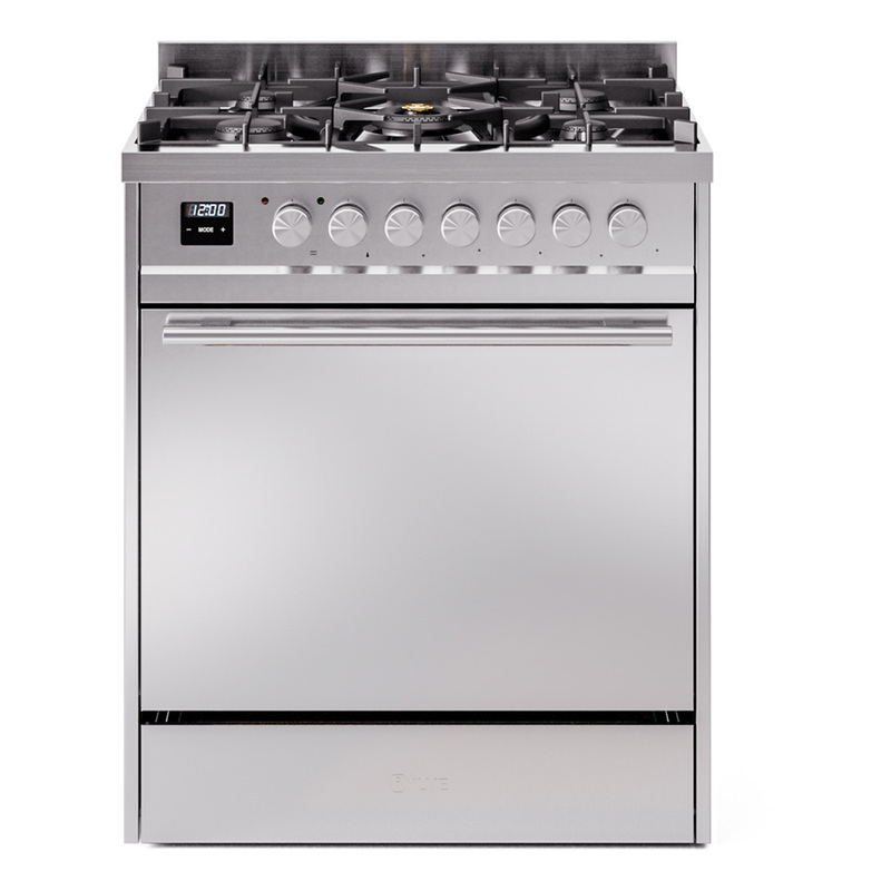 ILVE UP30QMPSSLP Professional Plus II 30" Dual Fuel Range  (Liquid Propane, Solid Door, Stainless Steel)