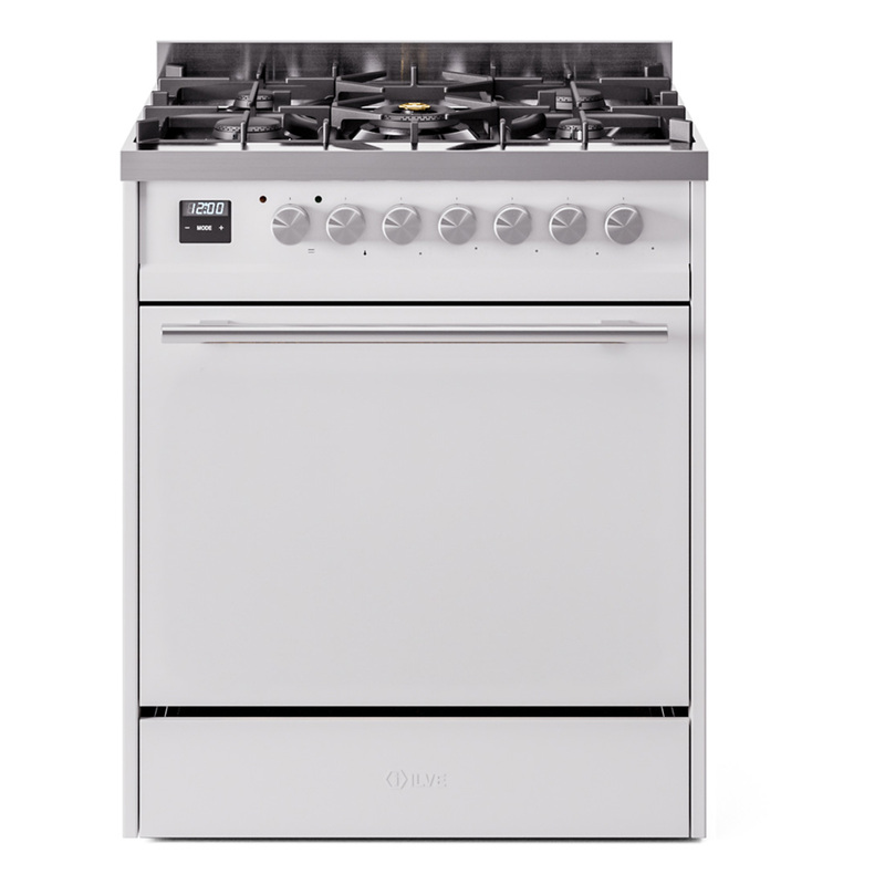 ILVE UP30QMPWHLP Professional Plus II 30" Dual Fuel Range  (Liquid Propane, Solid Door, White)