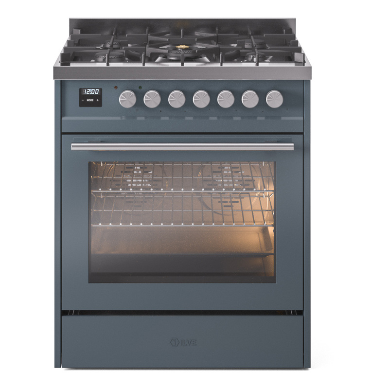 ILVE UP30WMPBGLP Professional Plus II 30" Dual Fuel Range  (Liquid Propane, Triple Glass Door, Blue Grey)