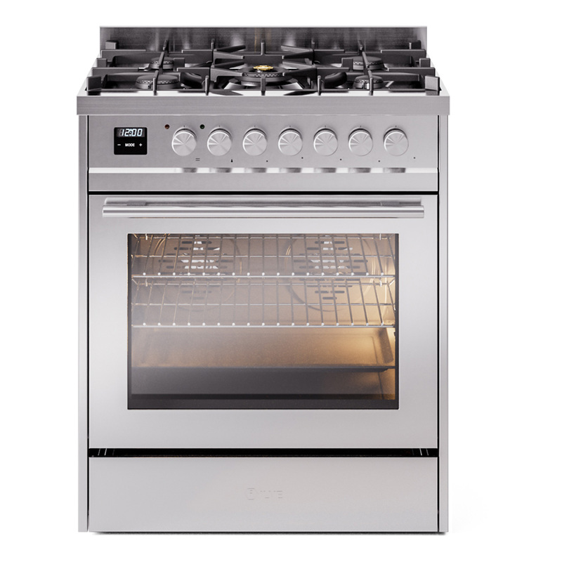 ILVE UP30WMPSSLP Professional Plus II 30" Dual Fuel Range  (Liquid Propane, Triple Glass Door, Stainless Steel)