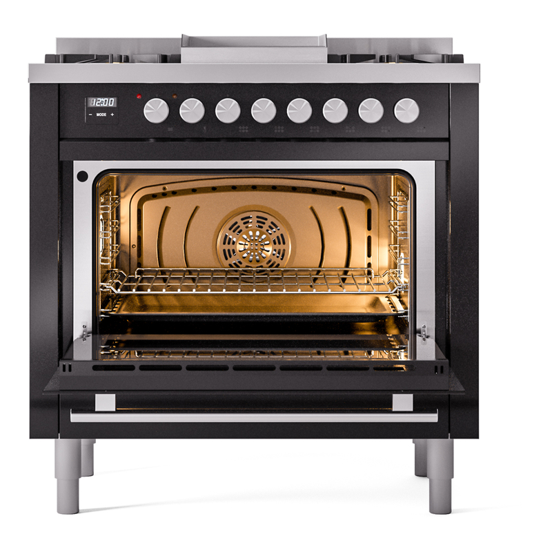ILVE_UP36FWMPBK_Professional_Plus_II_oven_door_opened
