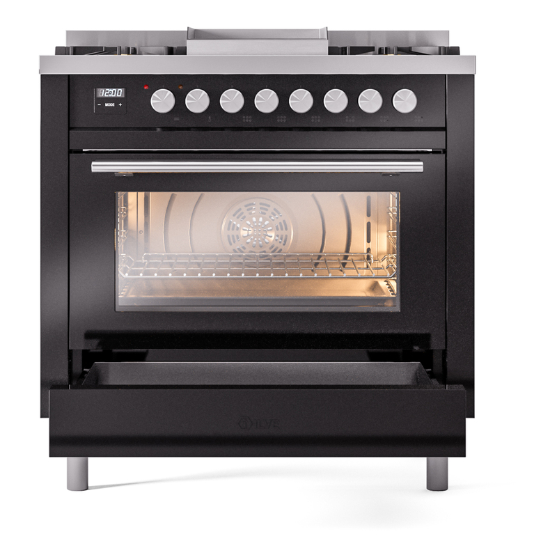 ILVE_UP36FWMPBK_Professional_Plus_II_drawer_opened