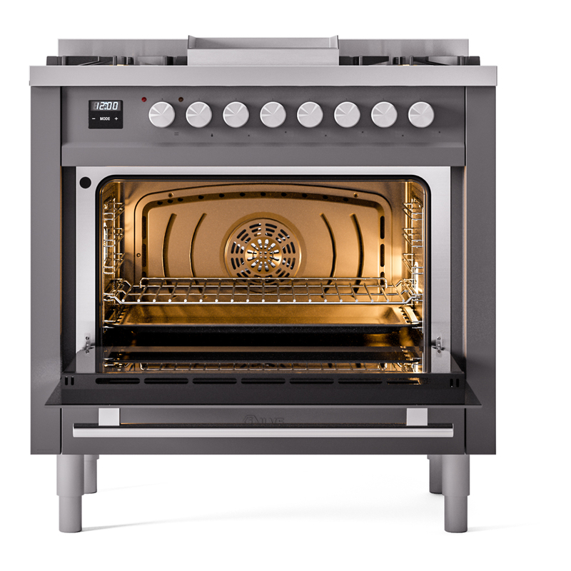 ILVE_UP36FWMPMG_Professional_Plus_II_oven_door_opened