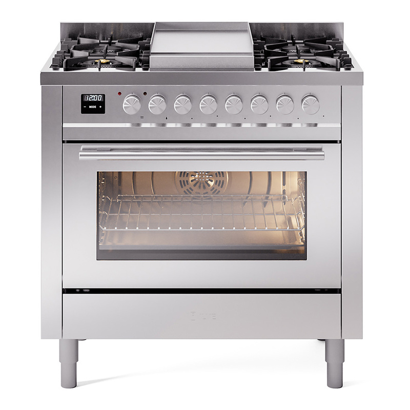 ILVE UP36FWMPSS Professional Plus II 36" Dual Fuel Range (Natural Gas, Triple Glass Door, Stainless Steel)