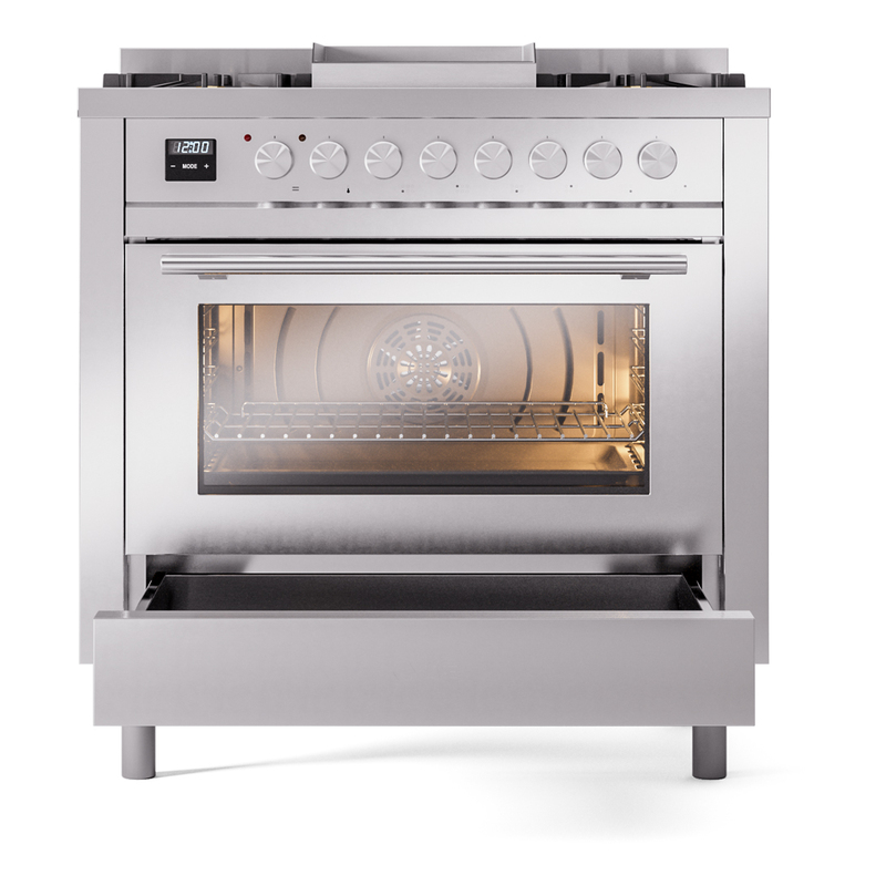 ILVE_UP36FWMPSS_Professional_Plus_II_drawer_opened