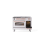 ILVE_UP48FSNMPWHPLP_Nostalgie_II_48"_Dual_Fuel_Range_side_oven_door_opened