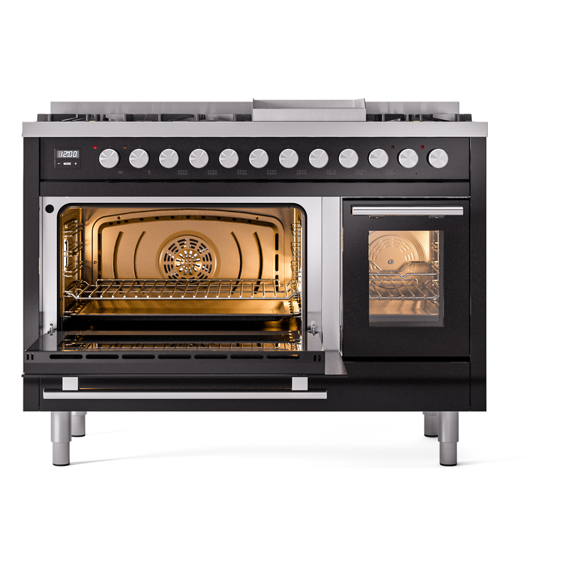 ILVE_UP48FWMPBKLP_Professional_Plus_II_main_oven_door_opened