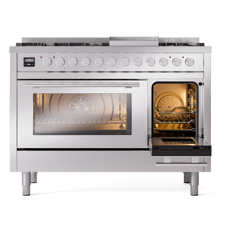 ILVE_UP48FWMPSSLP_Professional_Plus_II_side_oven_door_opened