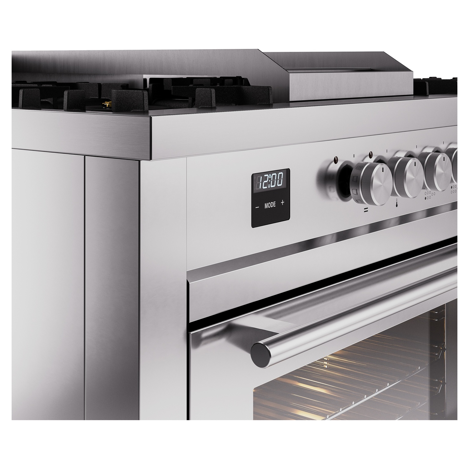 ILVE UP60FSWMPSS Professional Plus II 60 inch Dual Fuel Range (7 Sealed Burners + Griddle + French Top, Natural Gas, Triple Glass Door, Stainless Steel) 10 ILVE_UP60FSWMPSS_Professional_Plus_II_details