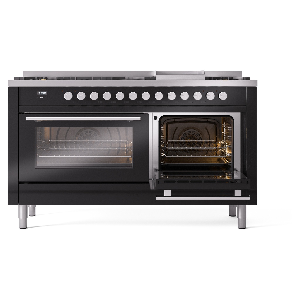 ILVE_UP60FWMPBK_Professional_Plus_II_side_oven_door_opened