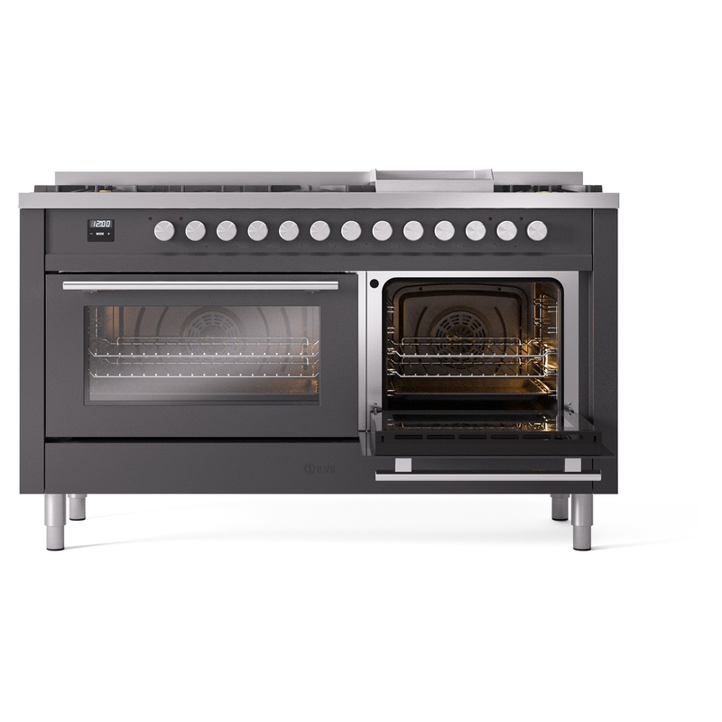 ILVE_UP60FWMPMGLP_Professional_Plus_II_side_oven_door_opened