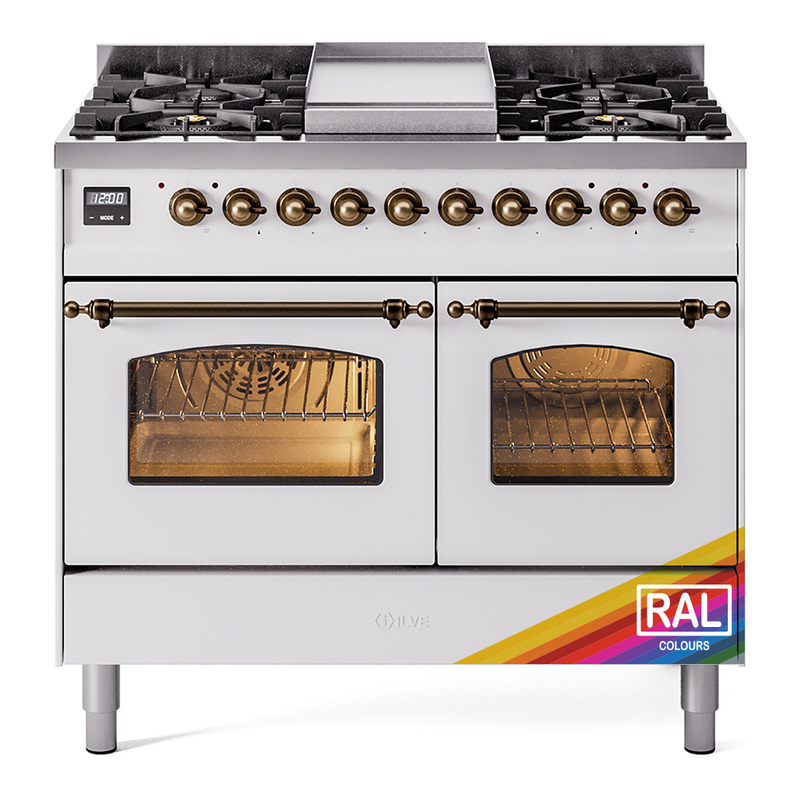 ILVE UPD40FNMPRABLP Nostalgie II 40" Dual Fuel Range (Liquid Propane, Triple Glass Door, RAL, Bronze)