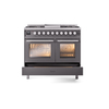 ILVE UPD40FWMPMGLP Professional Plus II 40" Dual Fuel Range, drawer opened
