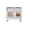 ILVE UPD40FWMPWH Professional Plus II 40" Dual Fuel Range, front view