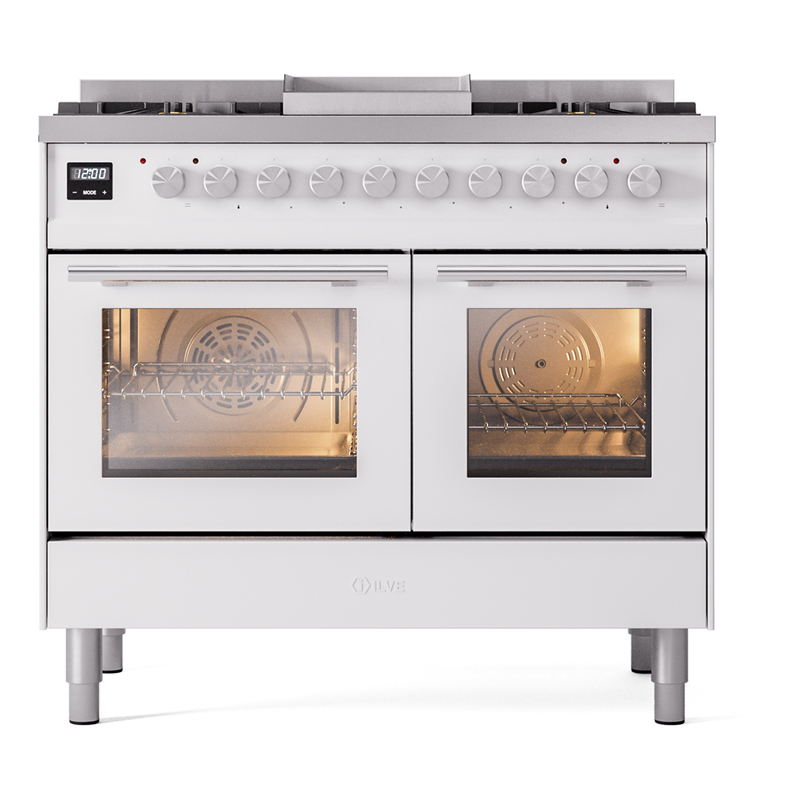 ILVE UPD40FWMPWH Professional Plus II 40" Dual Fuel Range, front view