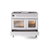 ILVE UPD40FWMPWH Professional Plus II 40" Dual Fuel Range, drawer opened