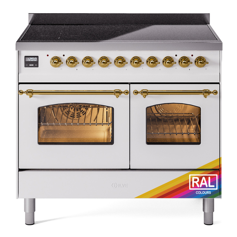 ILVE UPDI406NMPRAG Nostalgie II 40" Induction Range (Triple Glass Door, RAL, Brass)