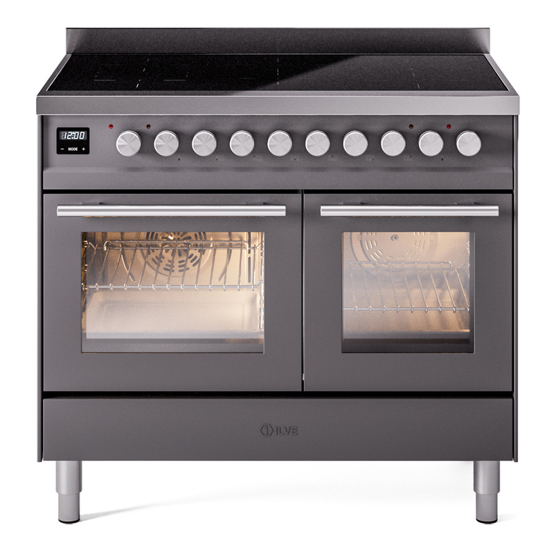 ILVE UPDI406WMPMG Professional Plus II 40" Induction Range  (Triple Glass Door, Graphite Matte)