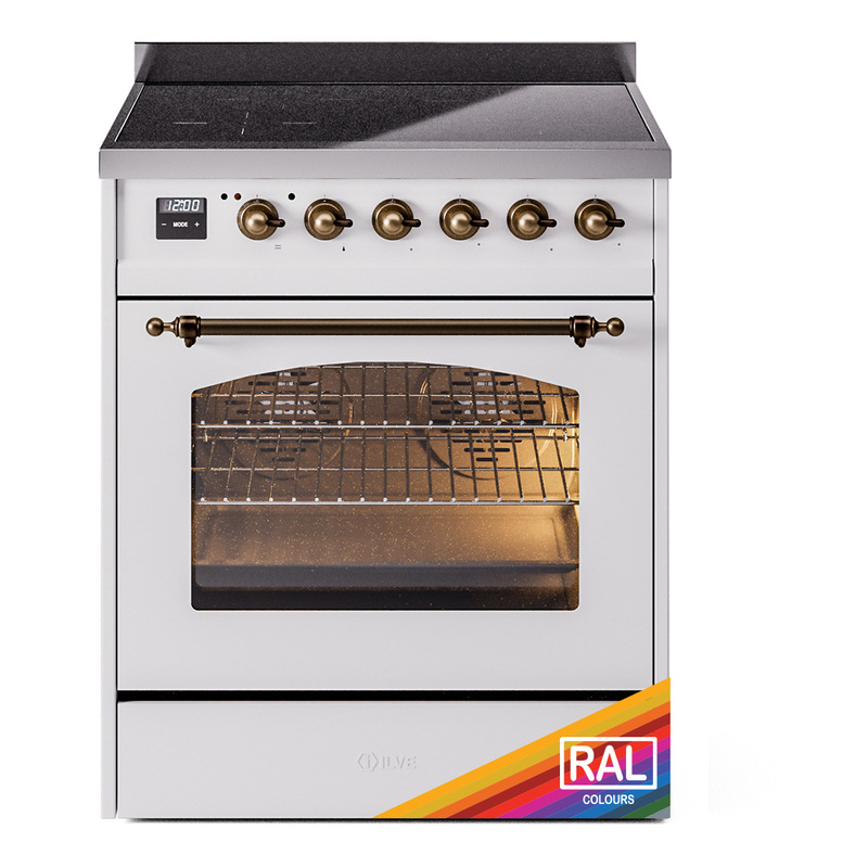 ILVE UPI304NMPRAB Nostalgie II 30" Induction Range (Triple Glass Door, RAL, Burnished)