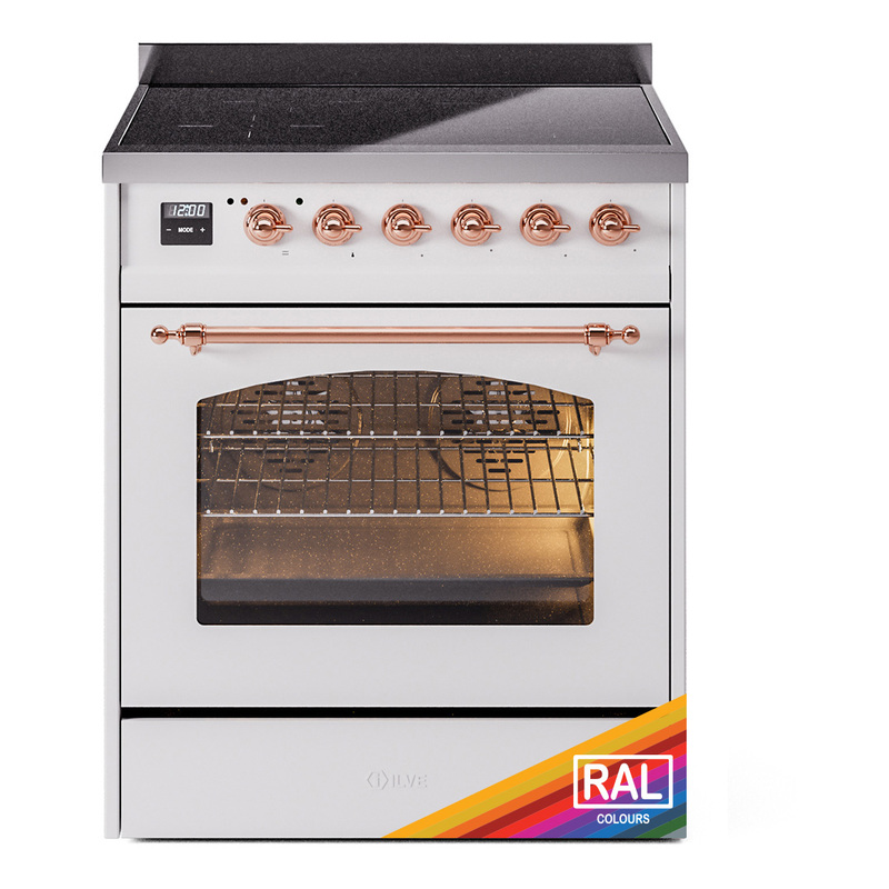 ILVE UPI304NMPRAP Nostalgie II 30" Induction Range (Triple Glass Door, RAL, Copper)