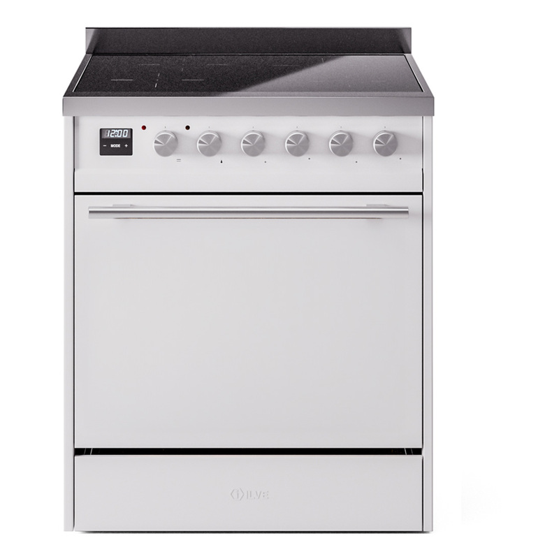 ILVE UPI304QMPWH Professional Plus II 30" Induction Range  (Solid Door, White)