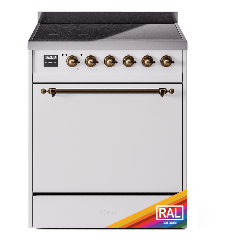 ILVE UPI304QNMPRAB Nostalgie II 30" Induction Range (Solid Door, RAL, Bronze)