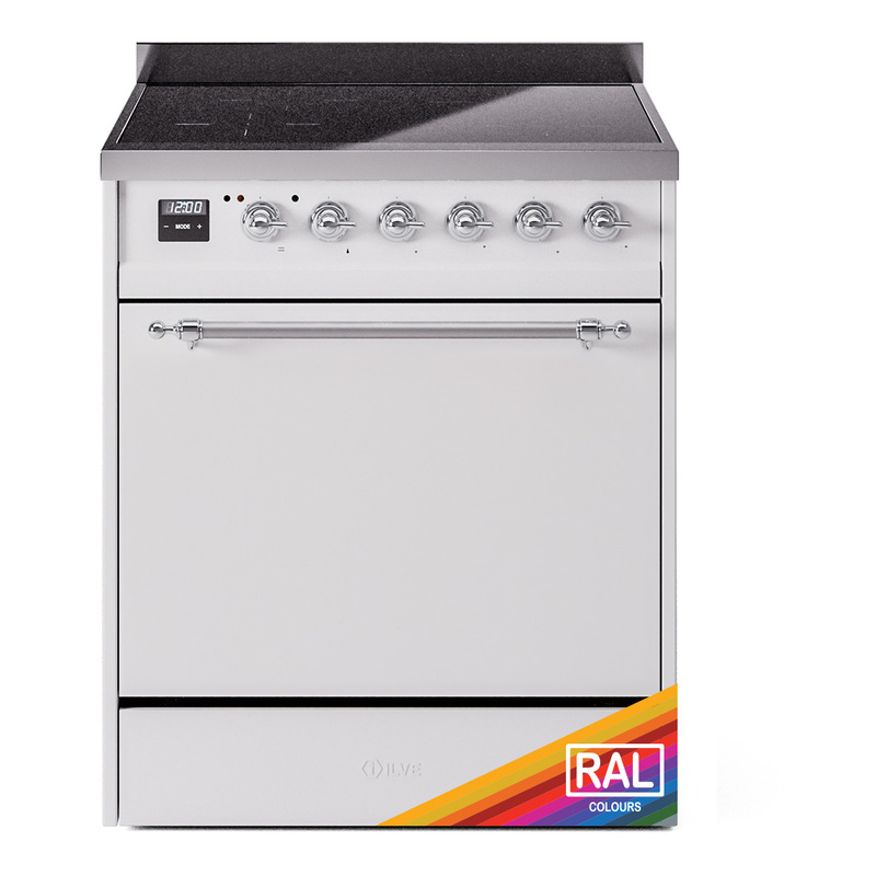 ILVE UPI304QNMPRAC Nostalgie II 30" Induction Range (Solid Door, RAL, Chrome)