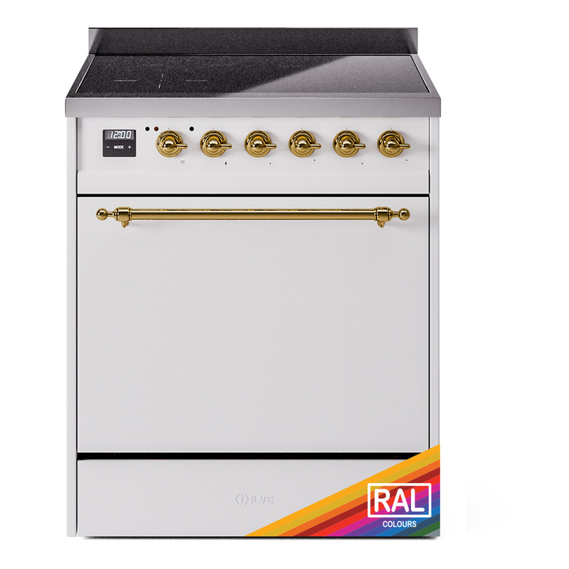 ILVE UPI304QNMPRAG Nostalgie II 30" Induction Range (Solid Door, RAL, Brass)