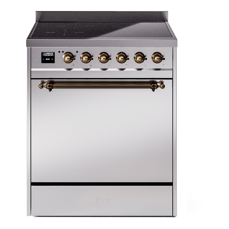 ILVE UPI304QNMPSSB Nostalgie II 30" Induction Range (Solid Door, Stainless Steel, Burnished)