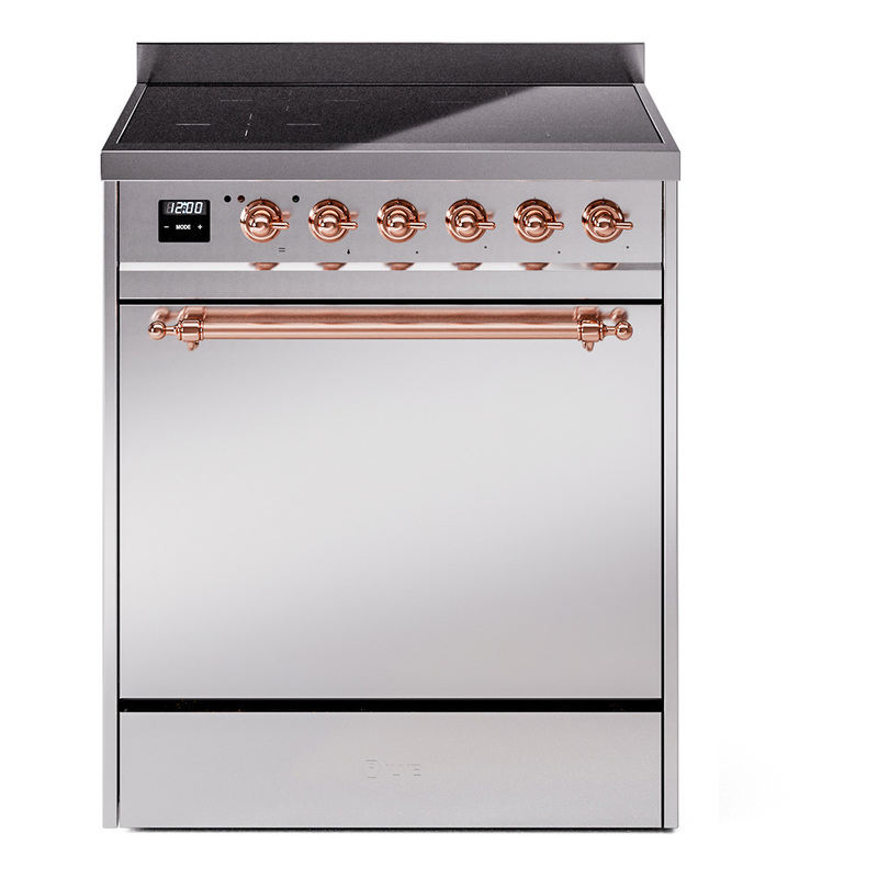 ILVE UPI304QNMPSSP Nostalgie II 30" Induction Range (Solid Door, Stainless Steel, Copper)