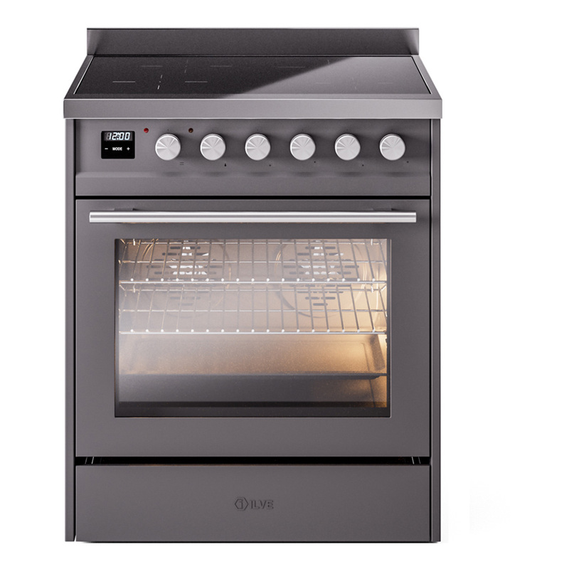 ILVE UPI304WMPMG Professional Plus II 30" Induction Range  (Triple Glass Door, Graphite Matte)