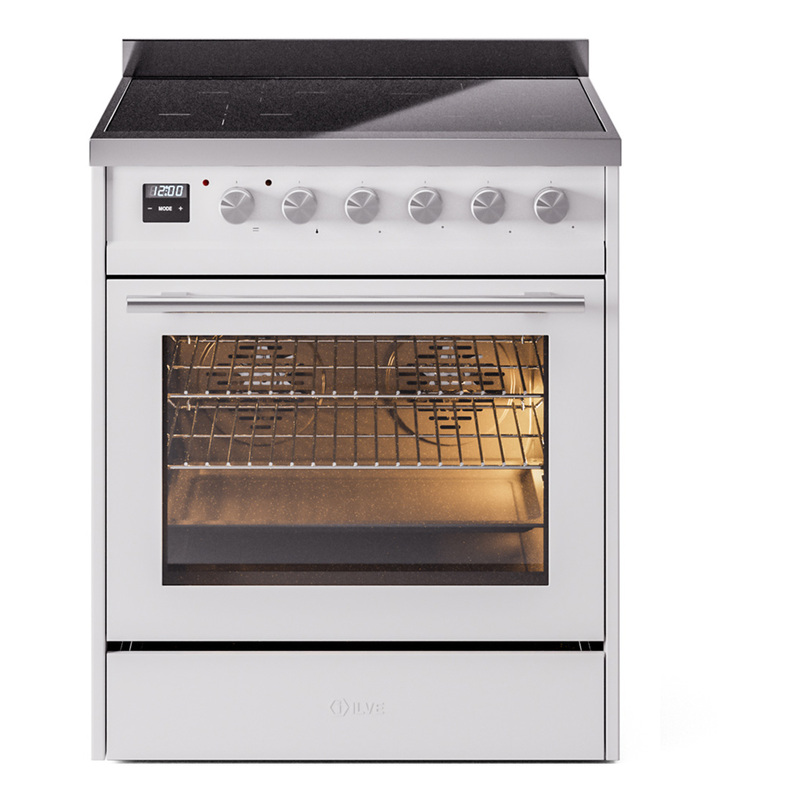 ILVE UPI304WMPWH Professional Plus II 30" Induction Range  (Triple Glass Door, White)