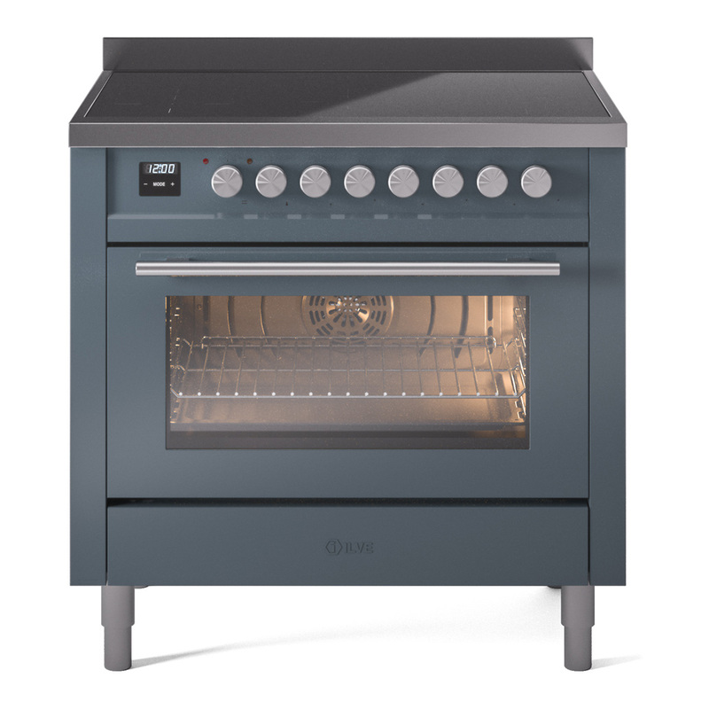 ILVE UPI366WMPBG Professional Plus II 36" Induction Range (Triple Glass Door, Blue Grey)