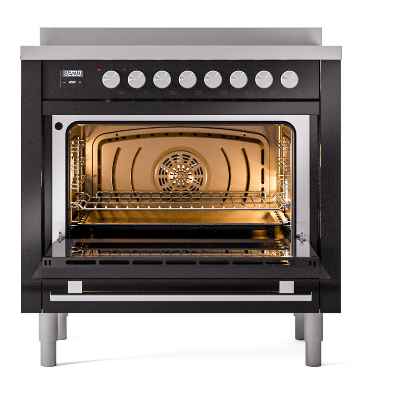 ILVE_UPI366WMPBK_Professional_Plus_II_oven_door_opened