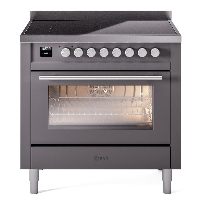 ILVE UPI366WMPMG Professional Plus II 36" Induction Range (Triple Glass Door, Graphite Matte)