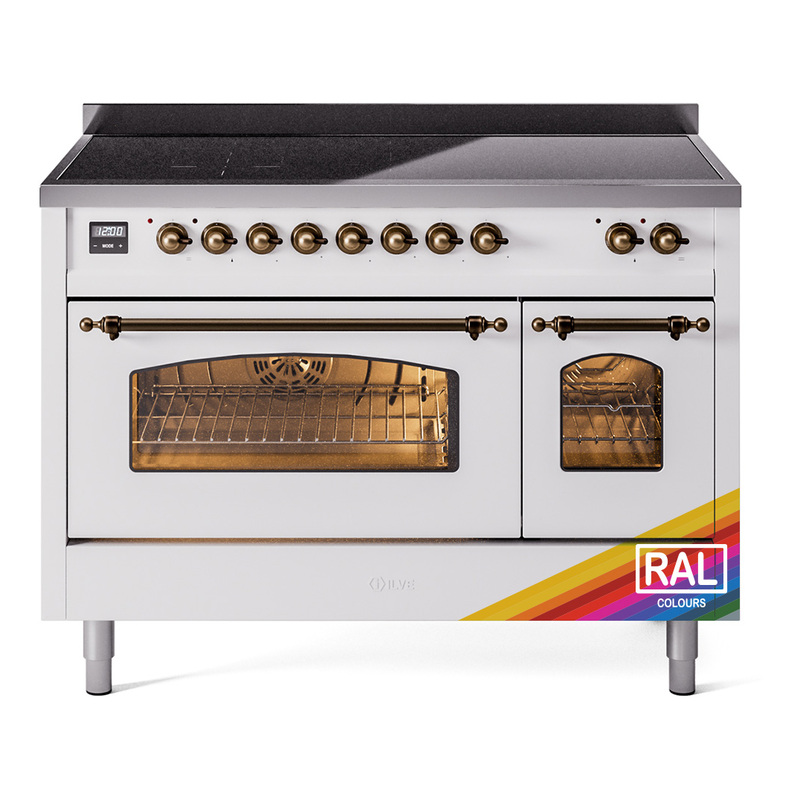 ILVE UPI486NMPRAB Nostalgie II 48" Induction Range  (Triple Glass Door, RAL, Burnished)