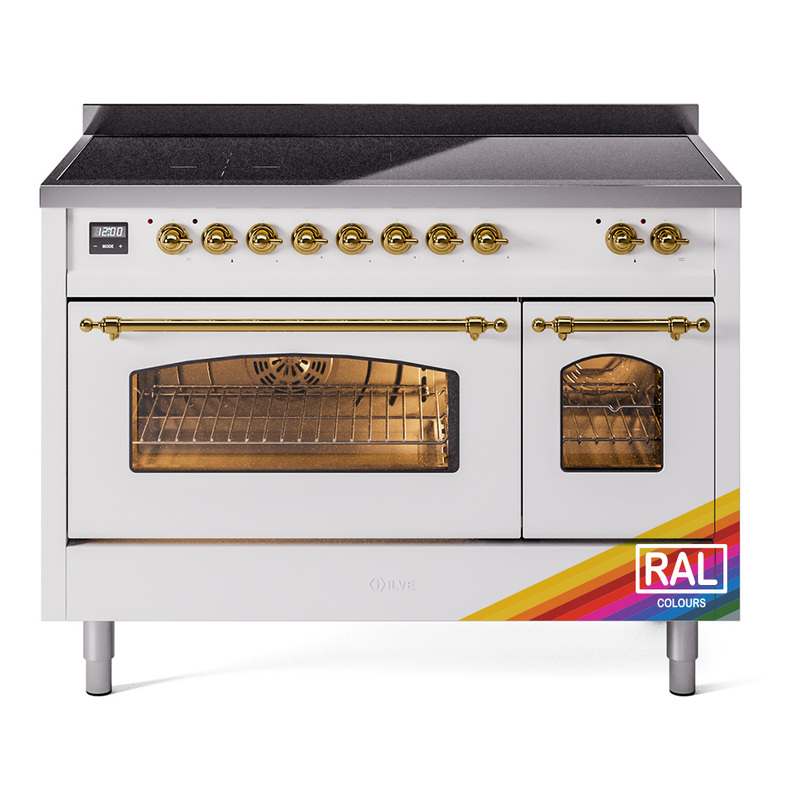 ILVE UPI486NMPRAG Nostalgie II 48 inch Induction Range  (Triple Glass Door, RAL, Brass)