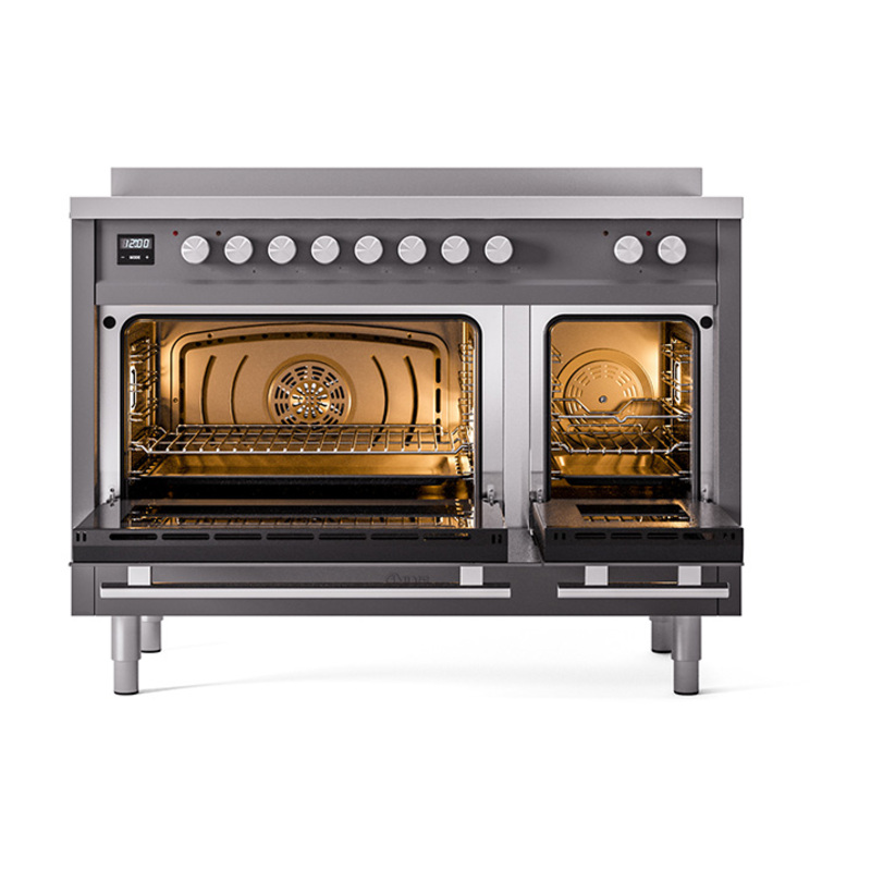 ILVE_UPI486QMPMG_Professional_Plus_II_48"_Dual_Fuel_Range_oven_door_opened