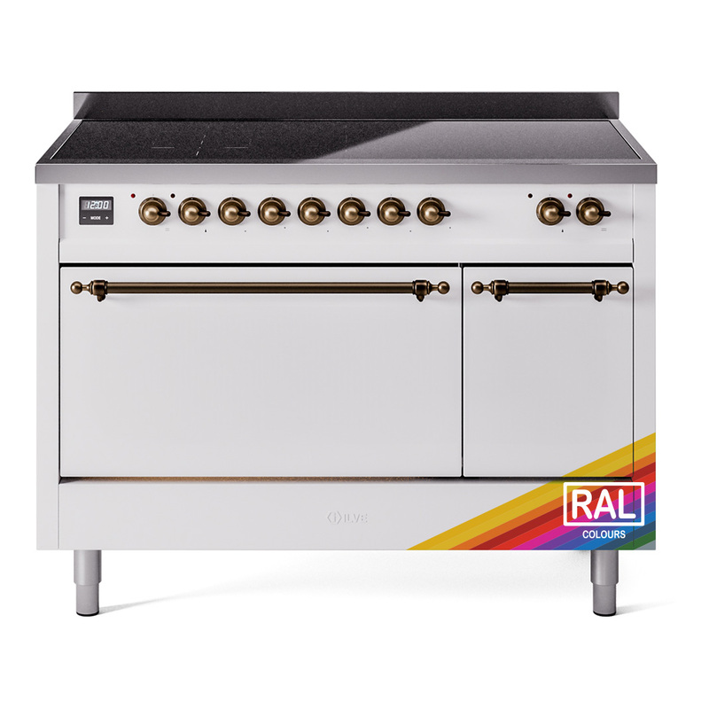 ILVE UPI486QNMPRAB Nostalgie II 48" Induction Range  (Solid Door, RAL, Burnished)