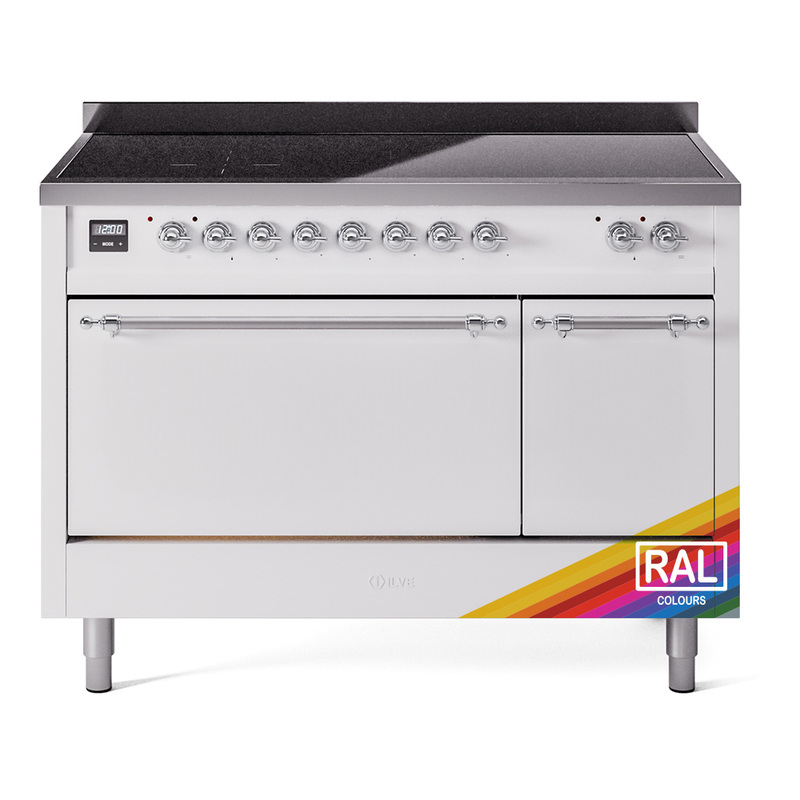 ILVE UPI486QNMPRAC Nostalgie II 48" Induction Range  (Solid Door, RAL, Chrome)