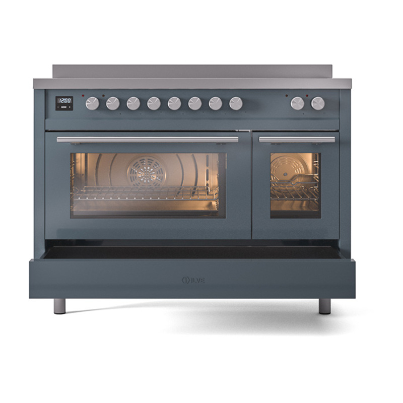 ILVE_UPI486WMPBG_Professional_Plus_II_30"_Dual_Fuel_Range_drawer_opened