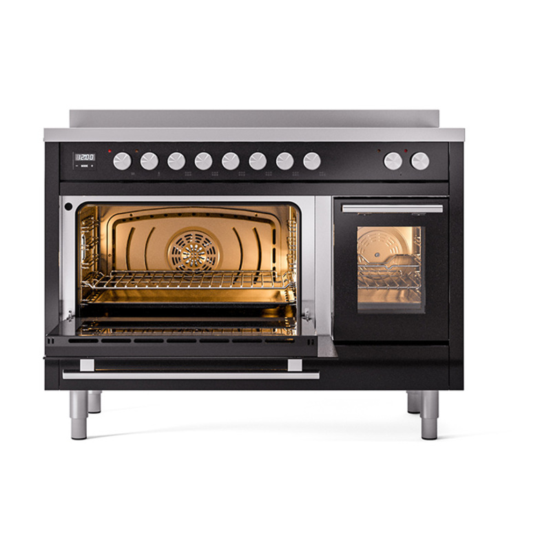 ILVE_UPI486WMPBK_Professional_Plus_II_30"_Dual_Fuel_Range_main_oven_door_opened